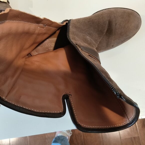 Napoleoni  Brown Suede And Leather Boots Made in Italy Size  37 - Picture 5 of 9
